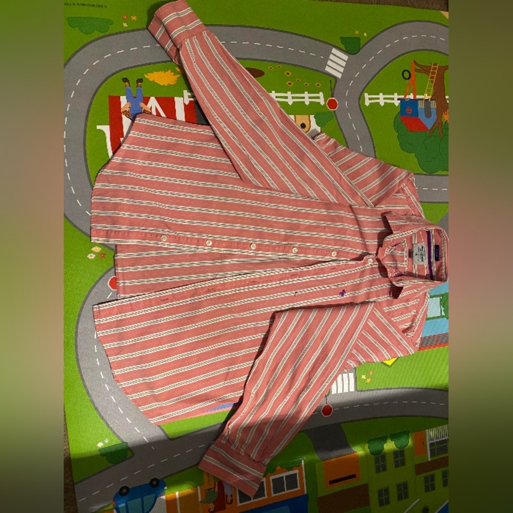 Pink Striped Abercrombie And Fitch Button Up